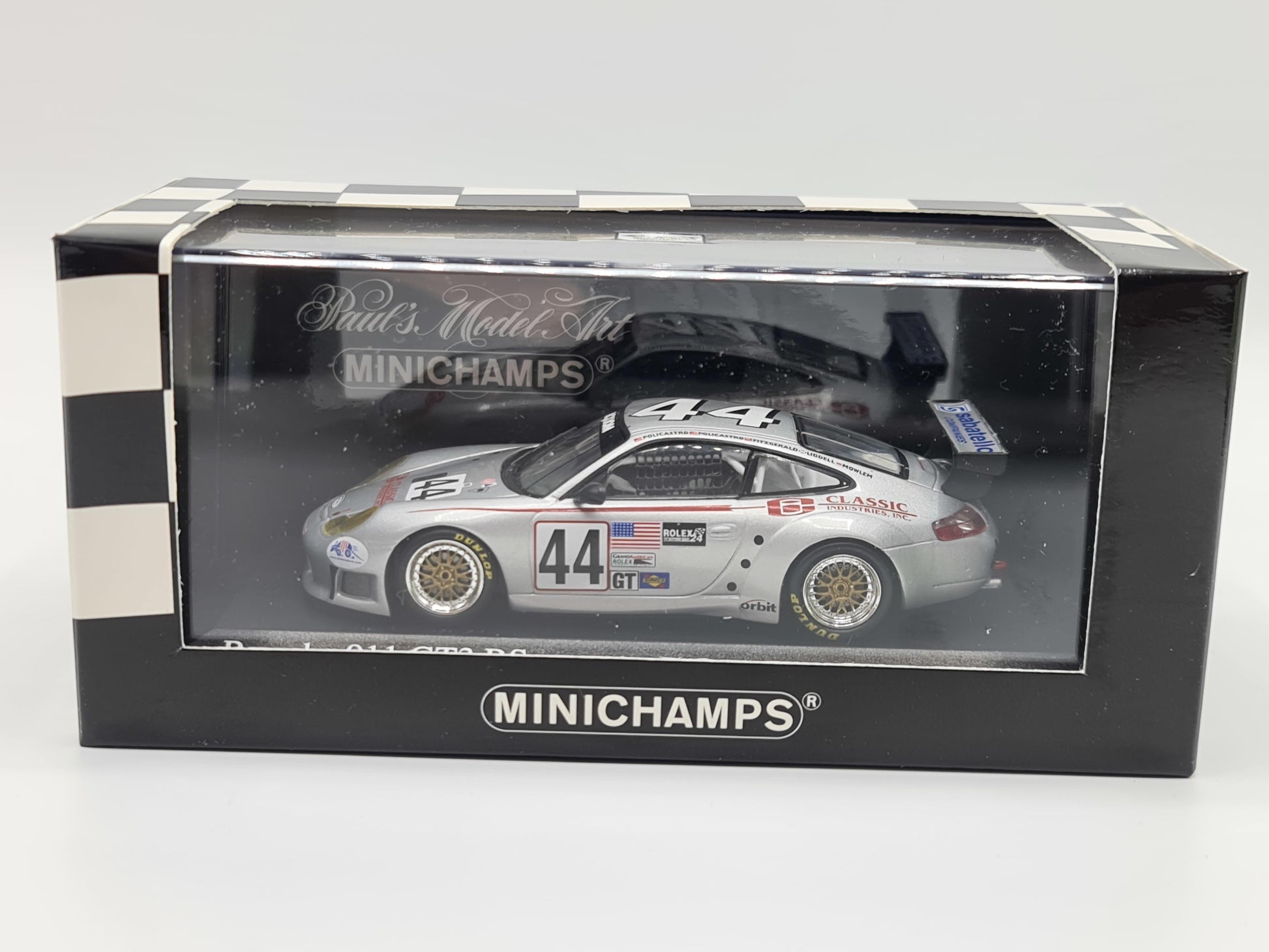 1/43 2004 Porsche 911 GT3 RS - 24h Daytona - Policastro / Policastro Jr / Fitzgerald / Liddell / Mowlem - Minichamps | Model Car