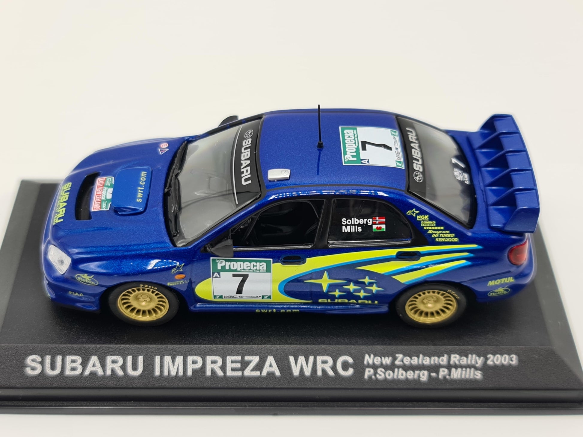 1/43 2003 Subaru Impreza WRC - New Zealand Rally - Solberg / Mills | Model Rally Car