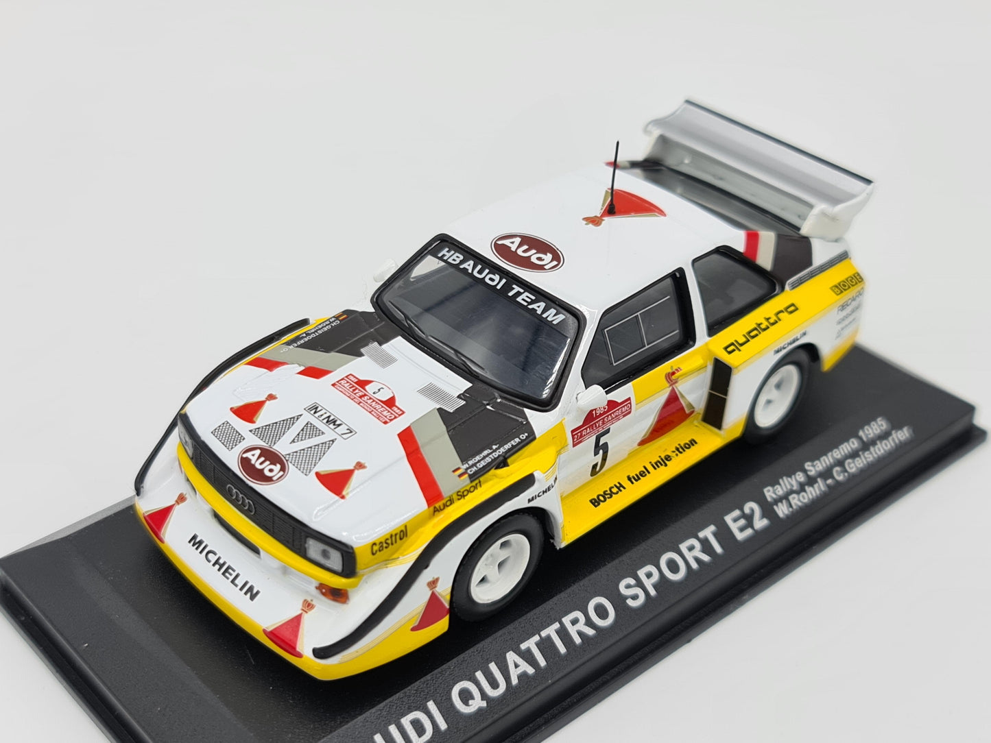 1/43 1985 Audi Quattro Sport E2 - Rallye Sanremo - Rohrl / Geistdorfer