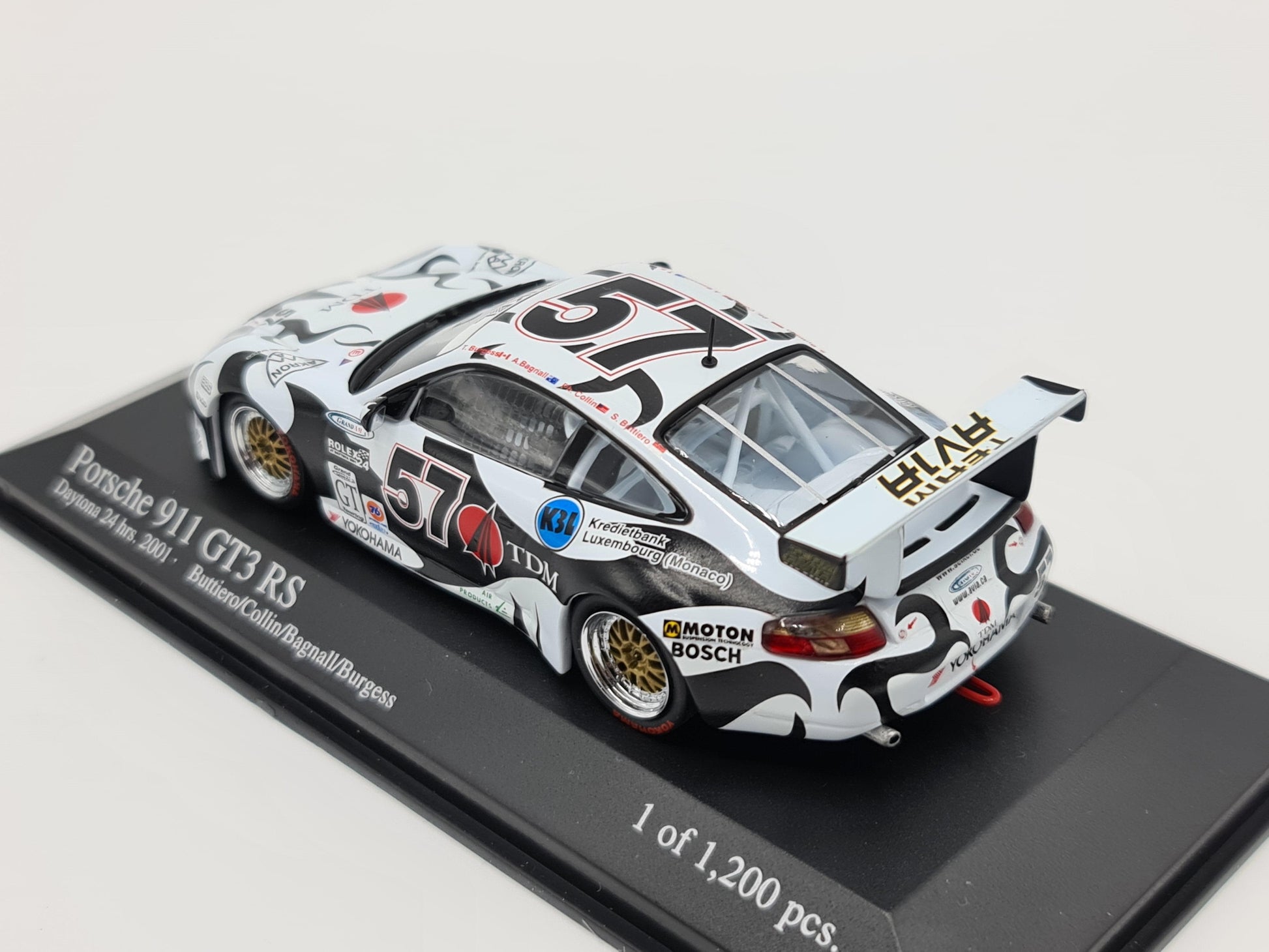 1/43 2001 Porsche 911 GT3 RS - Daytona 24h - Buttiero / Collin / Bagnall / Burgess - Minichamps | Model Car