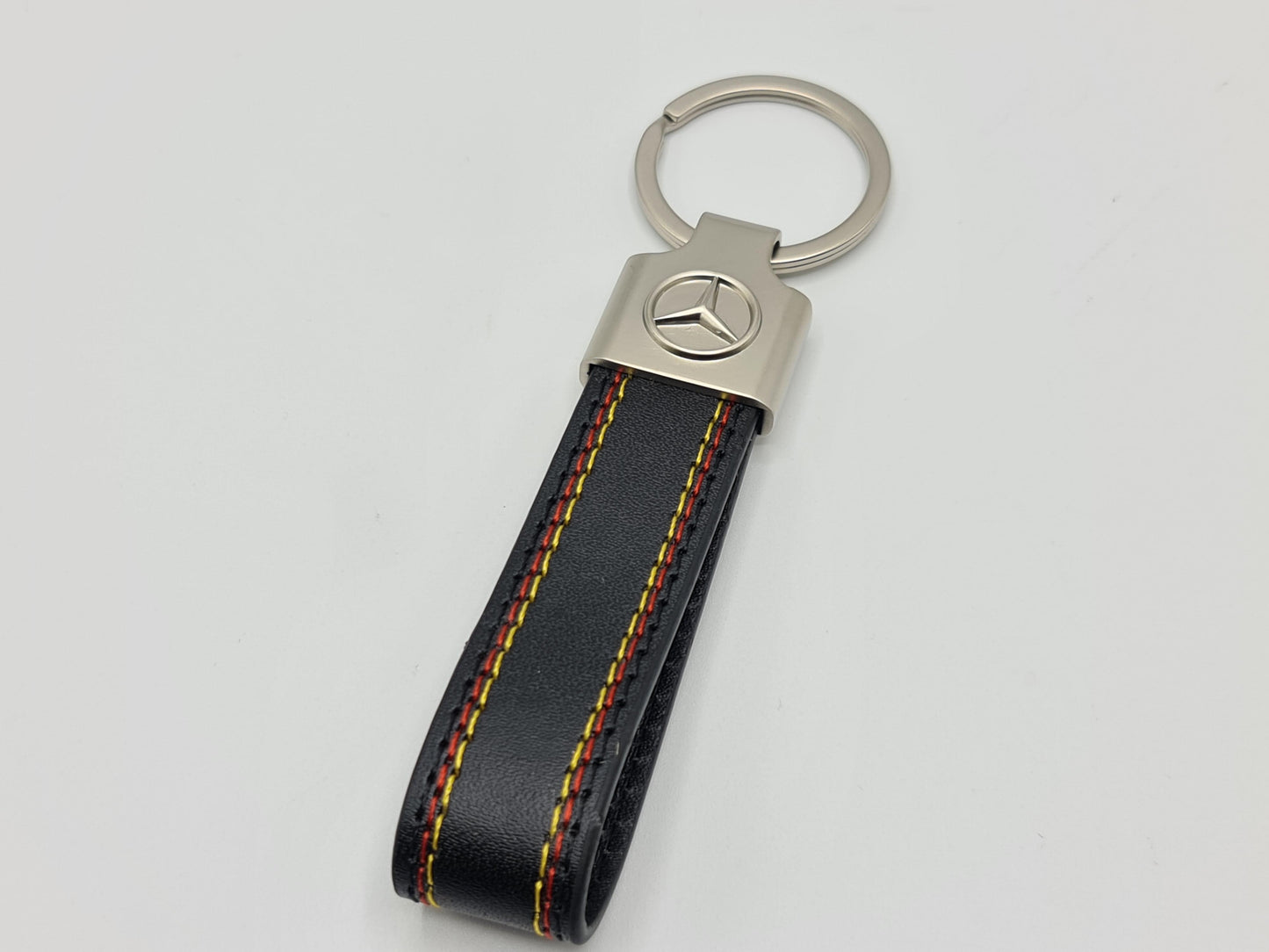 Mercedes Logo Keyring - Leather