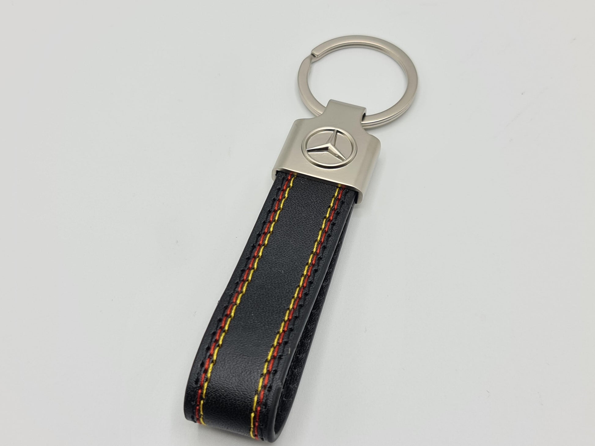 Mercedes Logo Keyring - Leather