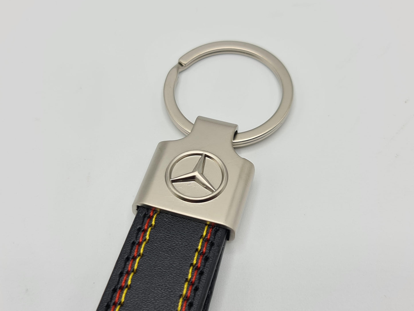 Mercedes Logo Keyring - Leather