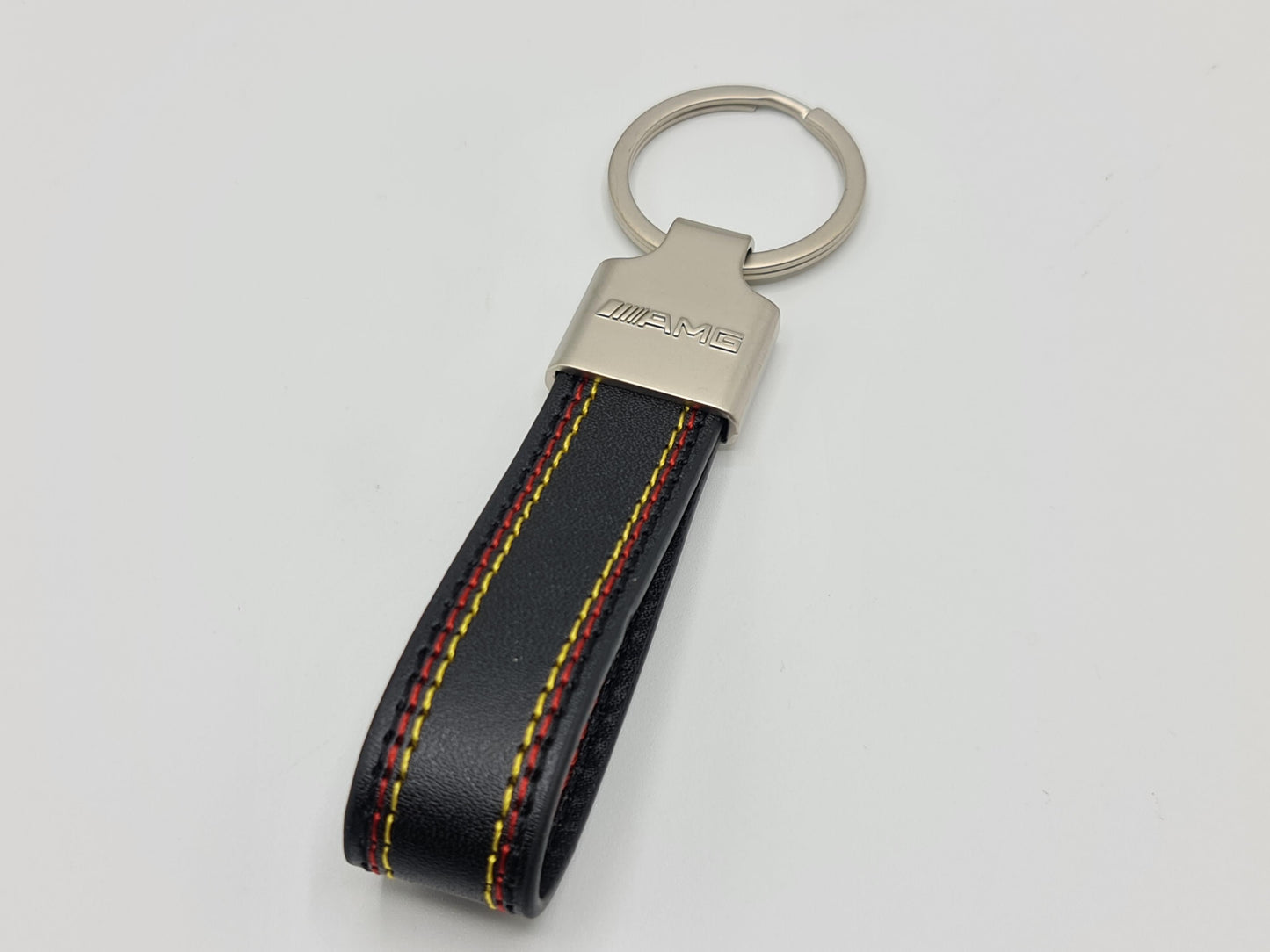 Mercedes AMG Logo Keyring - Leather