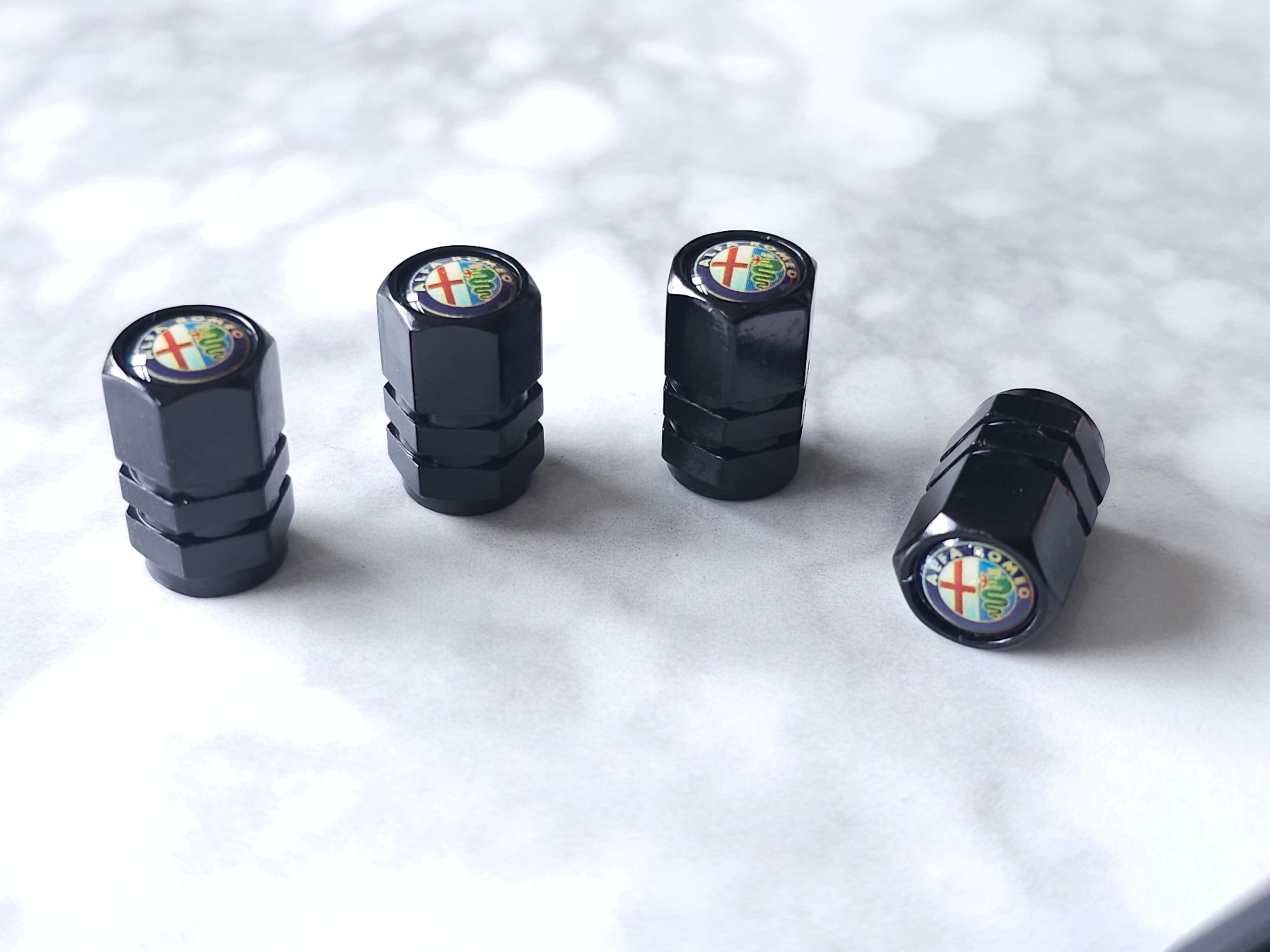CapsMaster Black Chevrolet Logo Tire Valve Stem Caps – 4 Pack – Metallic Dust Covers