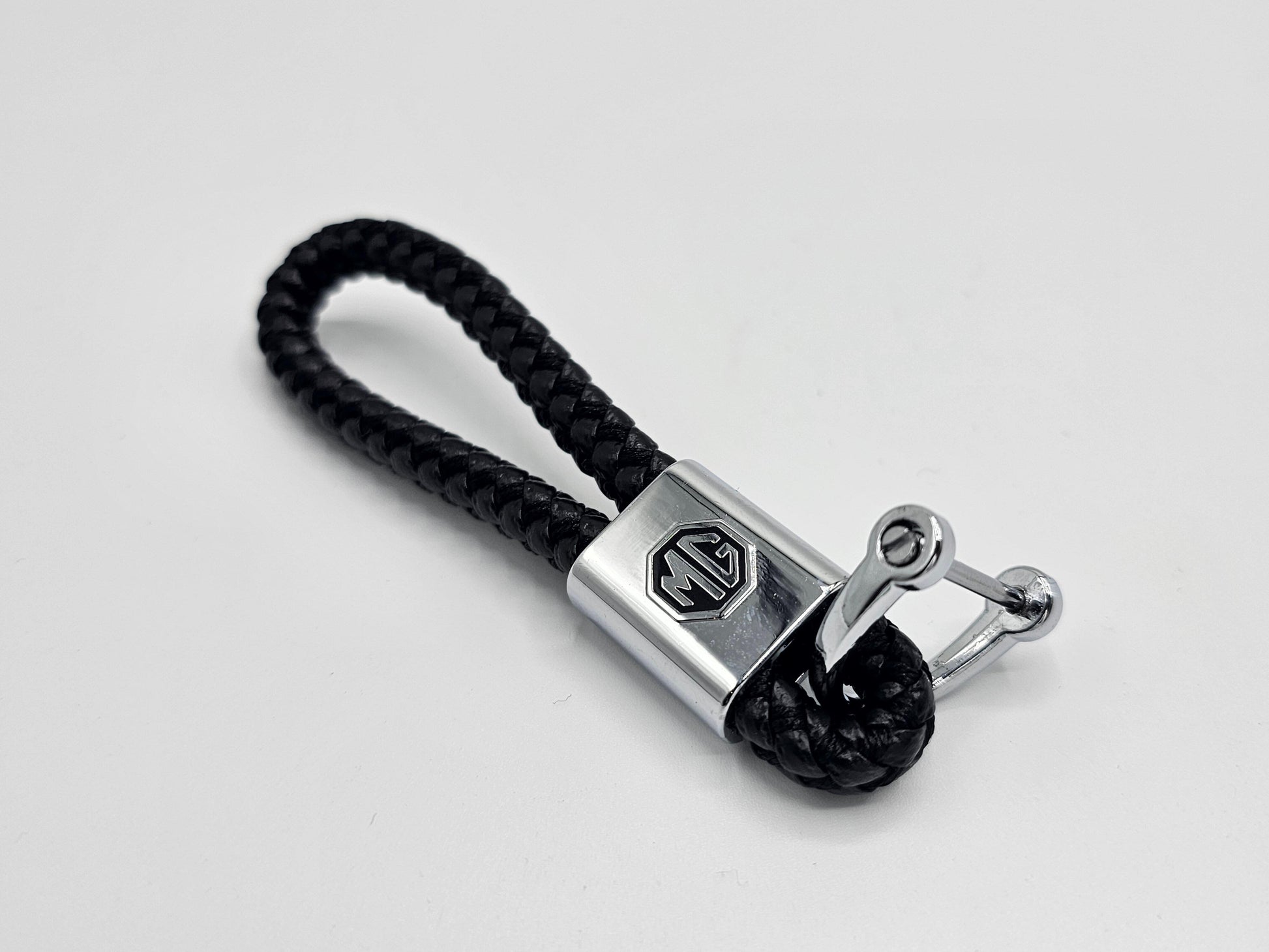 MG Logo Keyring - Braided Leather