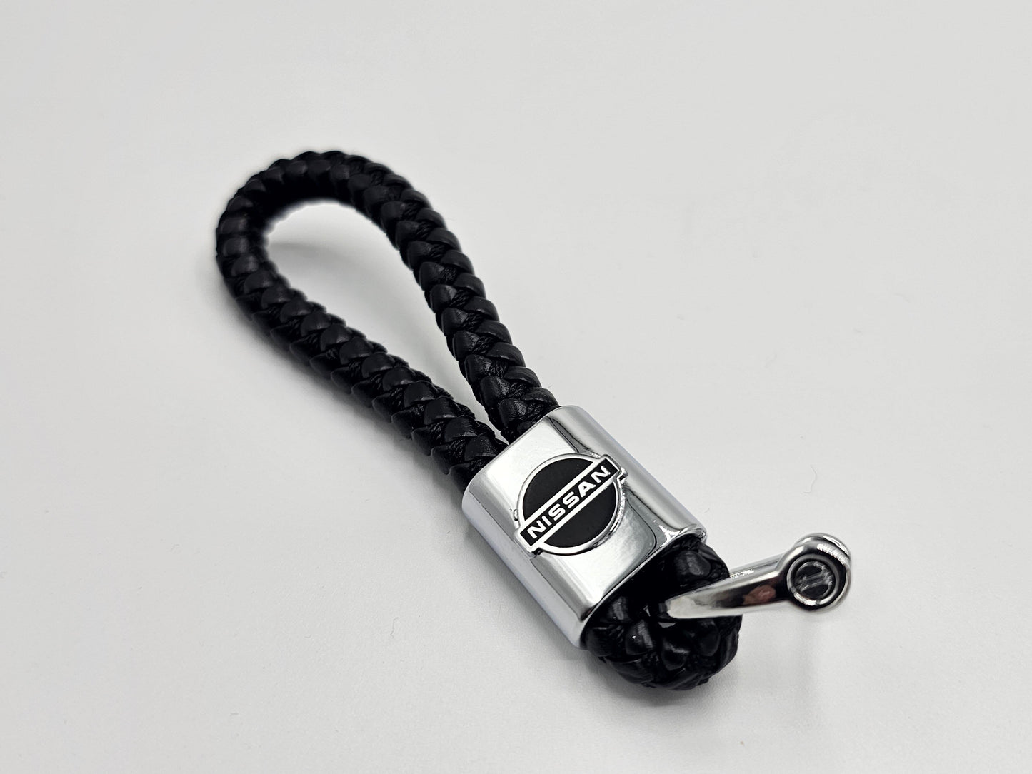 Nissan Logo Keyring - Braided Leather