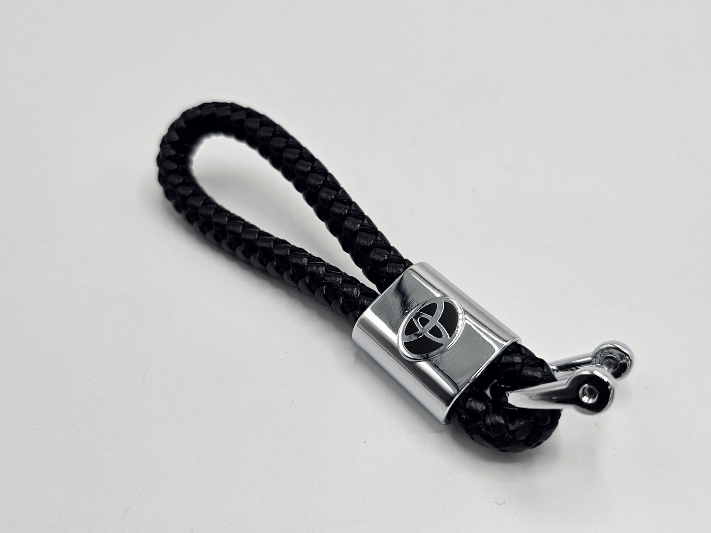 Toyota Logo Keyring - Braided Leather