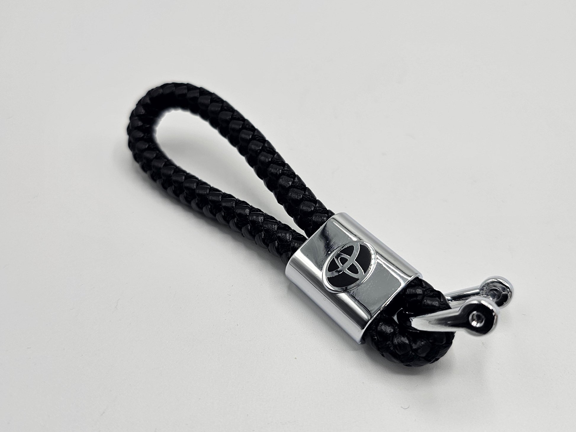 Toyota Logo Keyring - Braided Leather