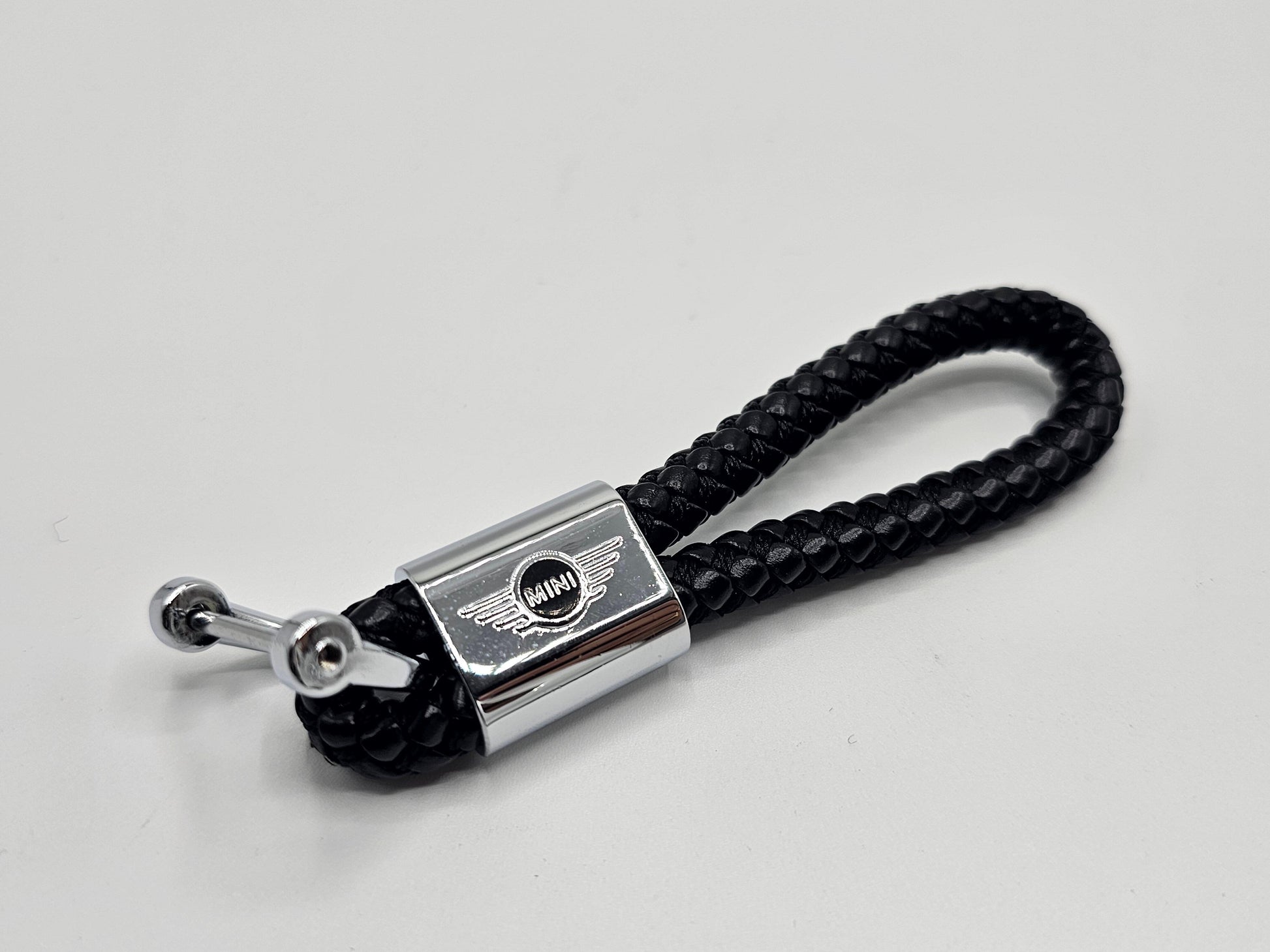 Mini Logo Keyring - Braided Leather