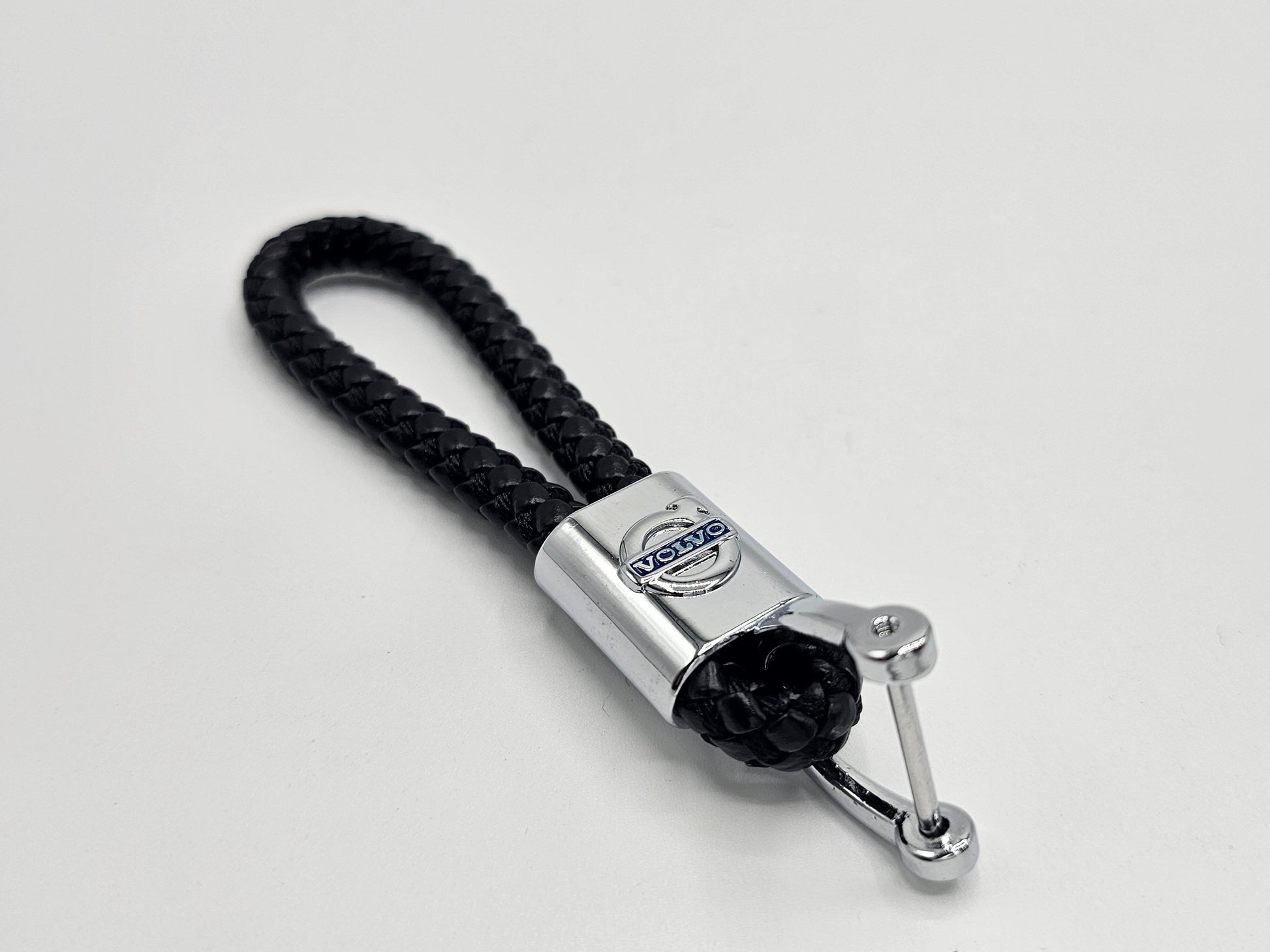 Volvo Logo Keyring - Braided Leather