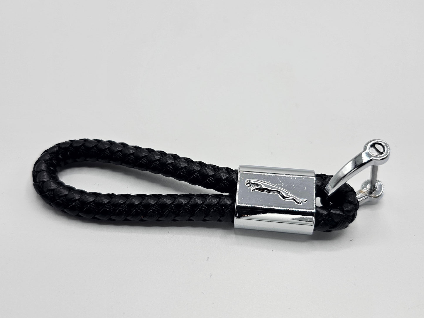 Jaguar Logo Keyring - Braided Leather