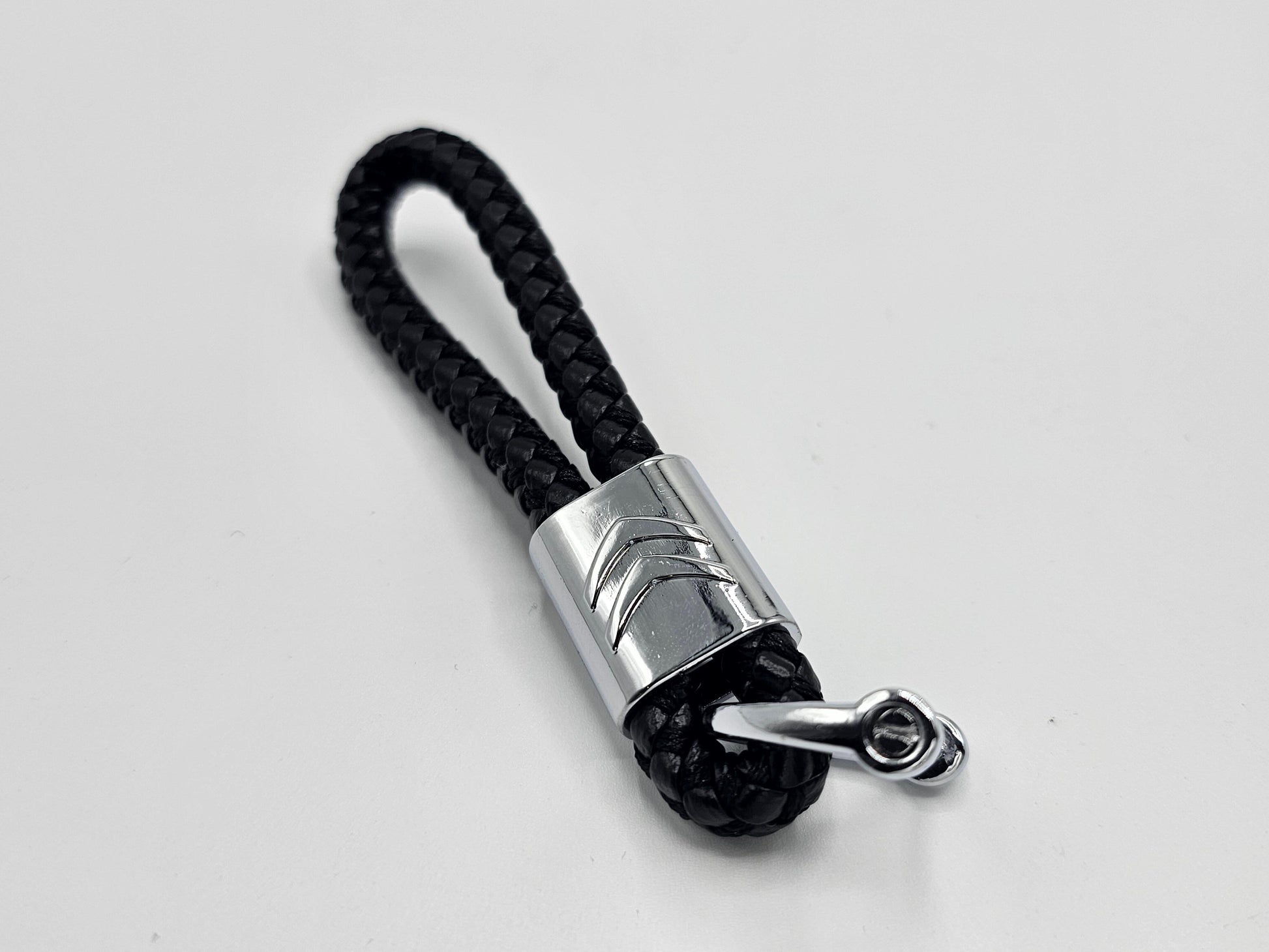 Citroen Logo Keyring - Braided Leather