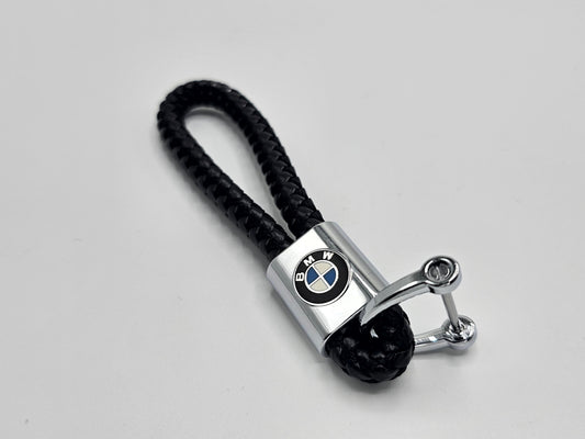 BMW Logo Keyring - Braided Leather