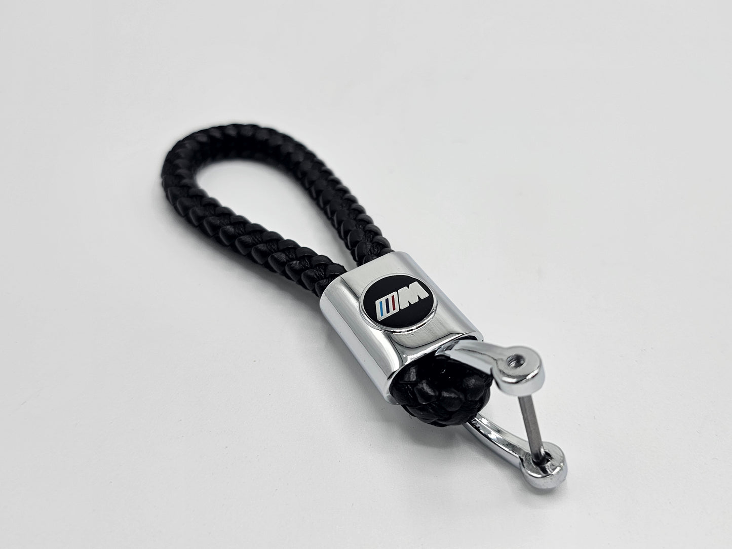 BMW Motorsport "M" Logo Keyring - Braided Leather