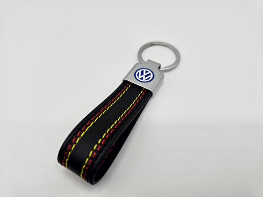 Volkswagen Logo Keyring - Leather