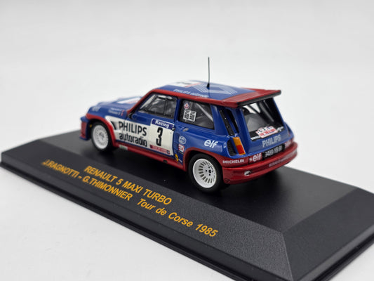 1/43 1985 Renault 5 Maxi Turbo - Tour de Corse - Ragnotti / Thimonier | IXO Model Rally Car