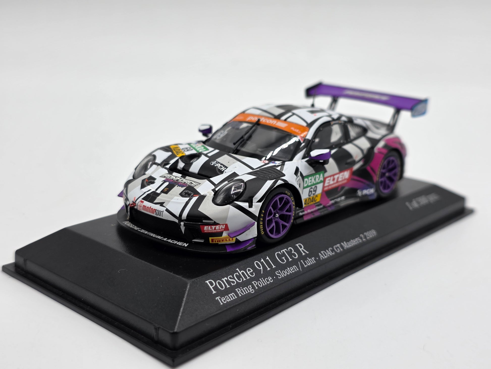 1/43 2019 Porsche 911 GT3 R - ADAC GT Masters - Slooten / Luhr | Minichamps Model Car