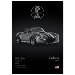 380 Shelby Cobra Poster - Monochrome Collection