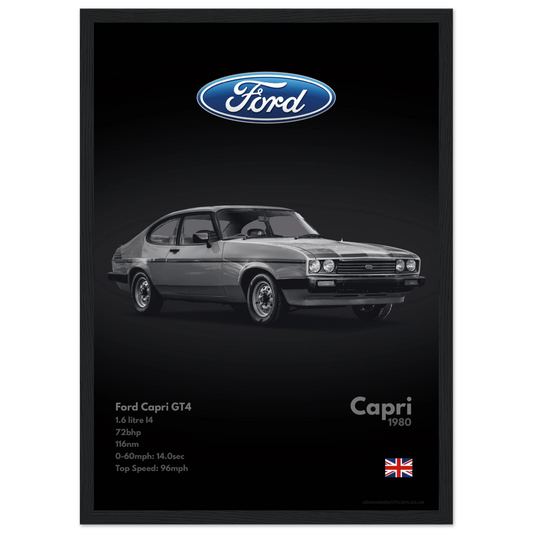 Ford Capri GT4 Poster - Monochrome Collection