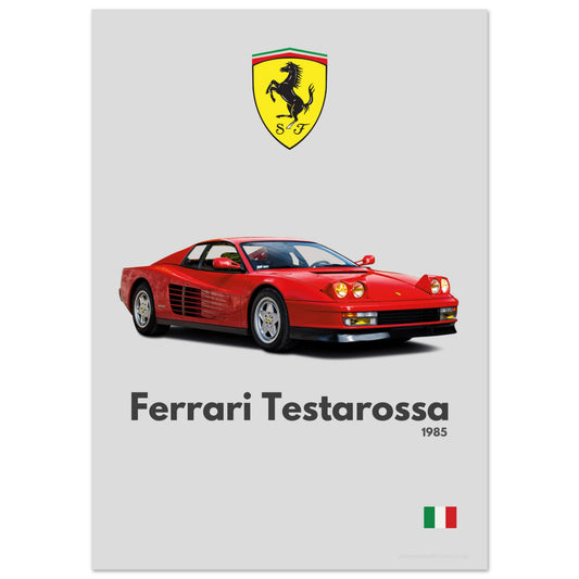 Ferrari Testarossa Poster - Minimalist Collection