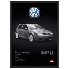 230 Volkswagen Golf R32 Poster - Monochrome Collection