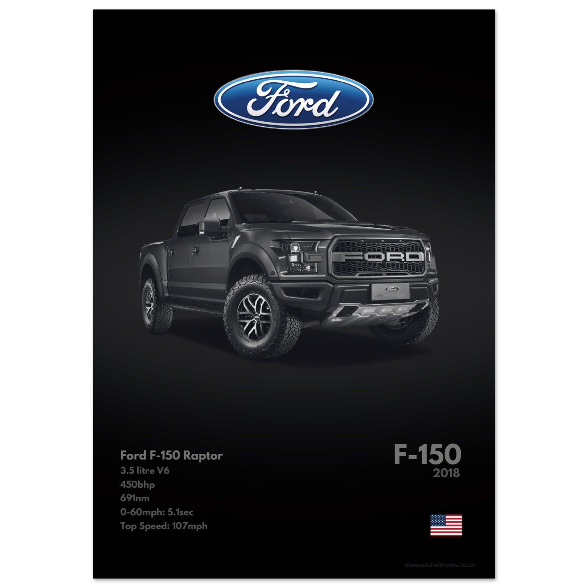 Raptor R Poster Ford F-150 Raptor Poster - Monochrome Collection | Premium Car Posters ...