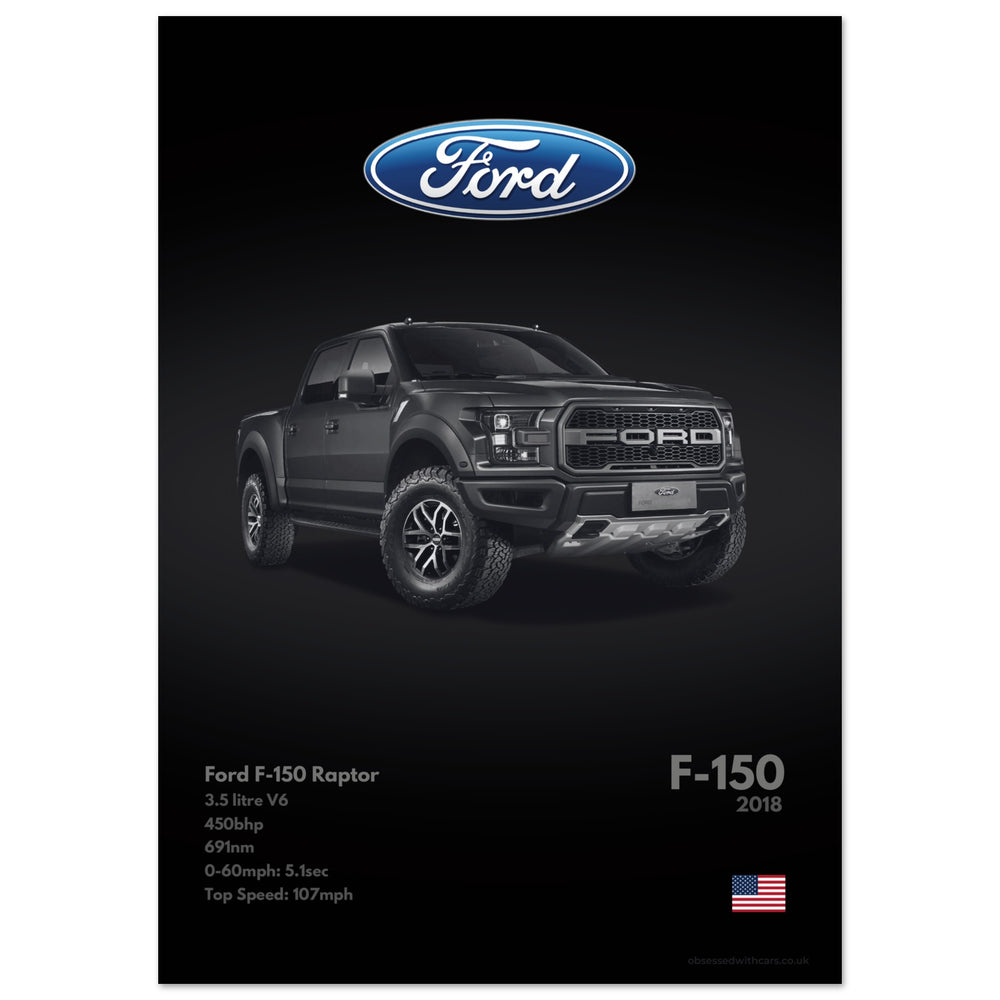 362 Ford F-150 Raptor Poster - Monochrome Collection