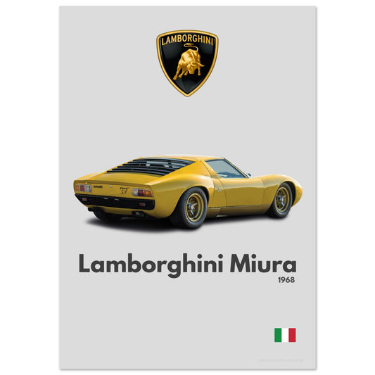Lamborghini Miura SV Poster- Minimalist Collection