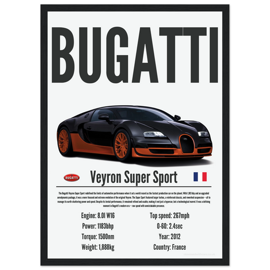 Bugatti Veyron Super Sport Poster - Precision Collection