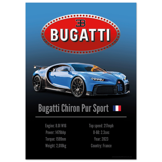 Bugatti Chiron Pur Sport Poster - Accent Collection