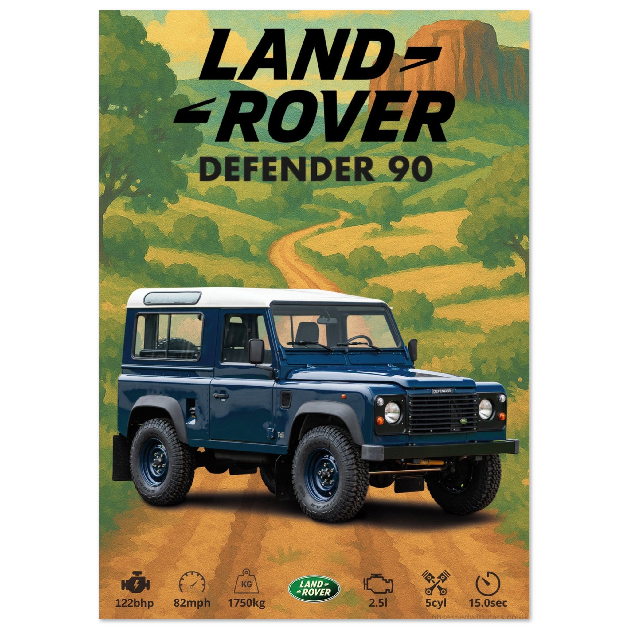 Range Rover Collection Poster Land Rover Defender 90 Poster - Abstract Collection | Premium Car ...