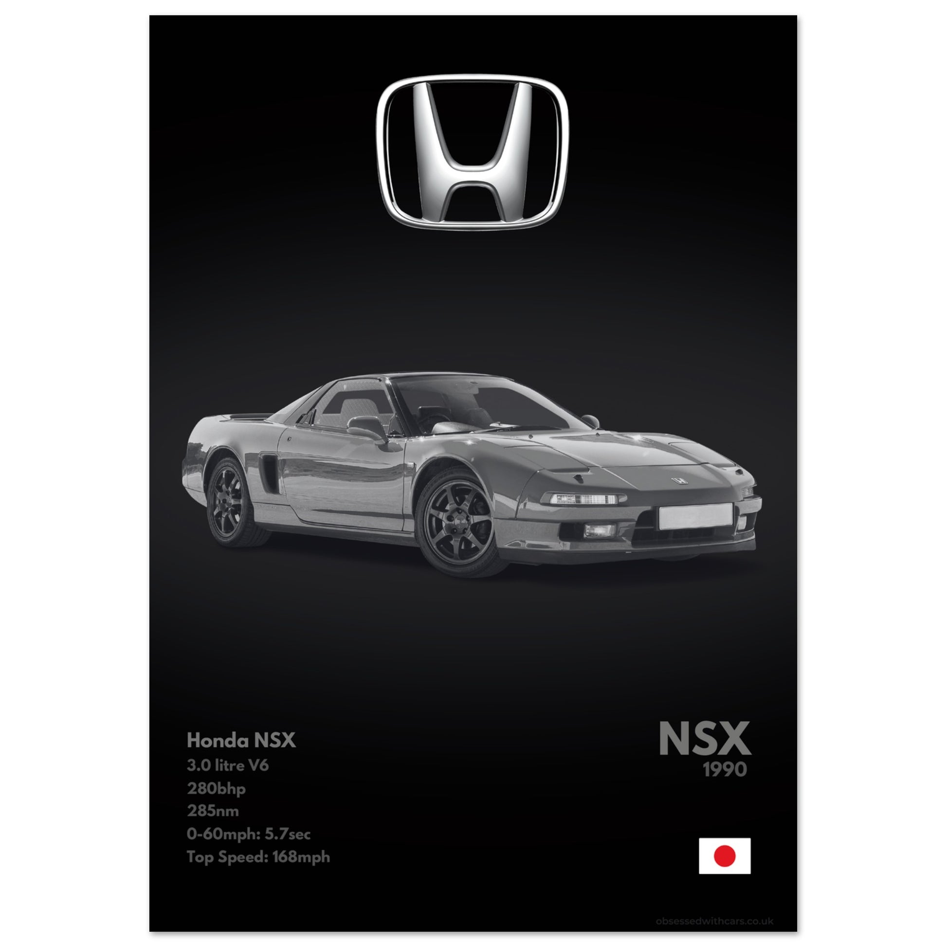 Honda NSX Poster - Monochrome Collection