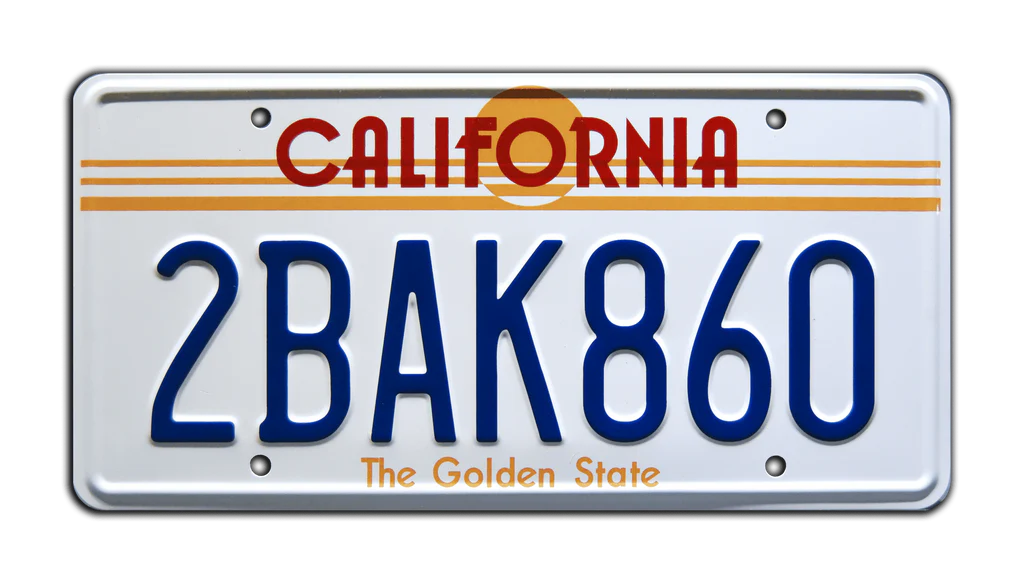 2BAK860 - Back to the Future - Marty McFly's Toyota | License Plate