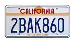 2BAK860 - Back to the Future - Marty McFly's Toyota | License Plate