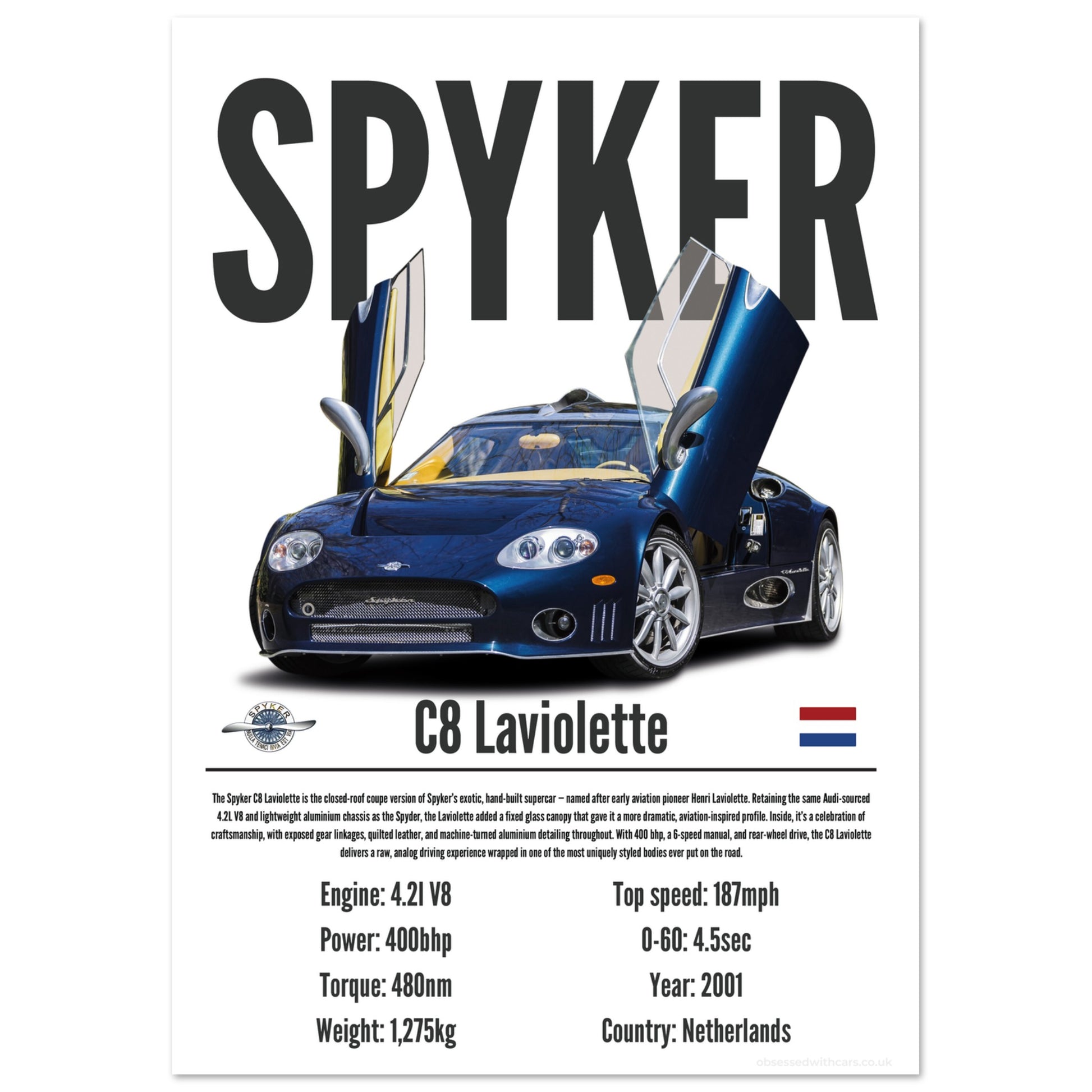 Spyker C8 Laviolette Poster - Precision Collection