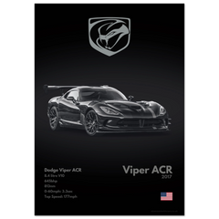 090 Dodge Viper ACR Poster - Monochrome Collection