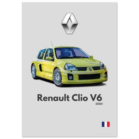 182 Renault Clio V6 Poster - Minimalist Collection