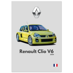 182 Renault Clio V6 Poster - Minimalist Collection