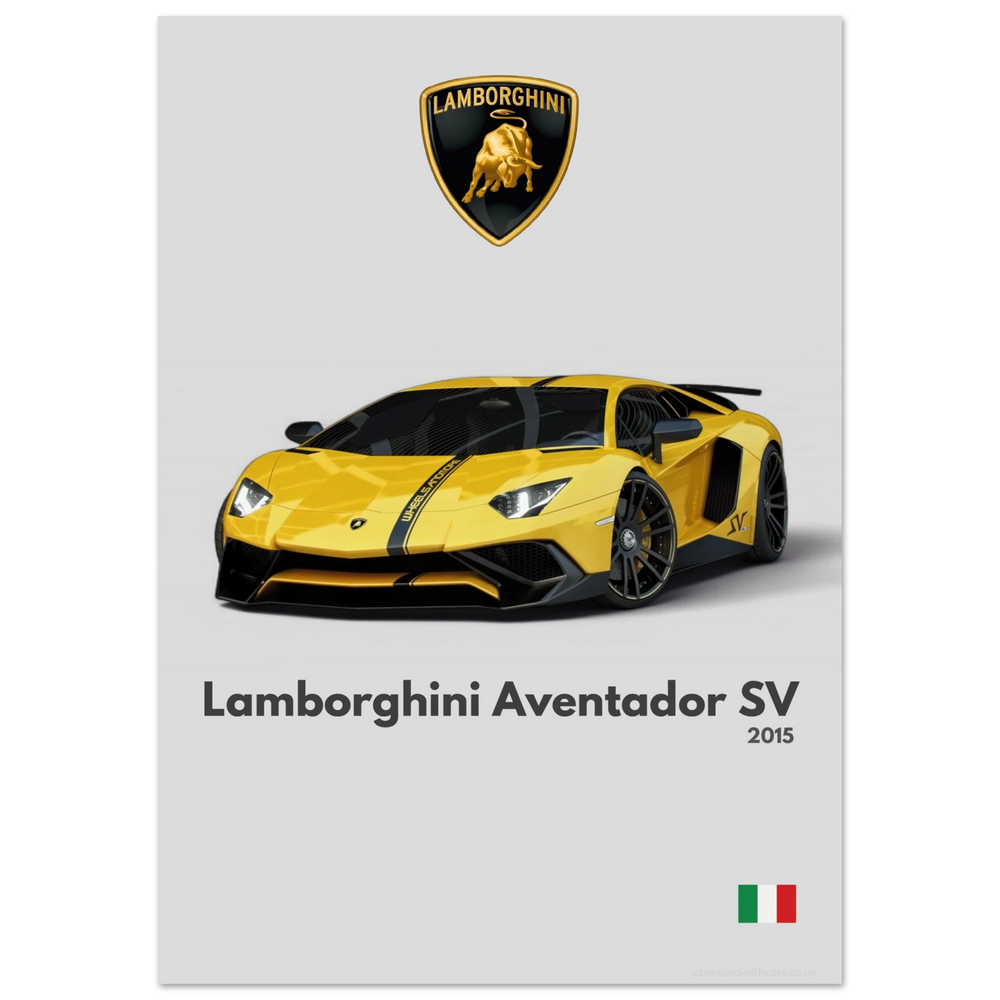 050 Lamborghini Aventador SV Poster - Minimalist Collection