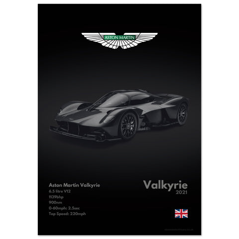 456 Aston Martin Valkyrie Poster - Monochrome Collection