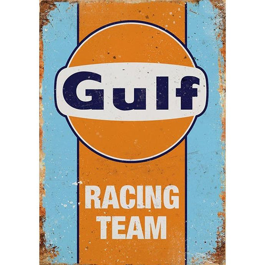 Gulf - Metal Advertising Wall Sign - Retro Art