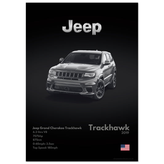 Jeep Grand Cherokee Trackhawk Poster - Monochrome Collection