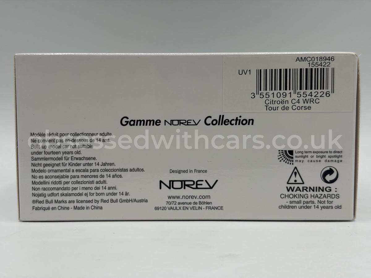 1/43 2008 Citroen C4 WRC - Tour de Corse - Sebastien Loeb - Norev | Model Rally Car