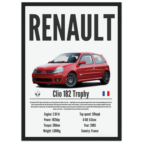 229 Renault Clio 182 Trophy Poster - Precision Collection