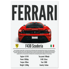 340 Ferrari F430 Scuderia Poster - Precision Collection