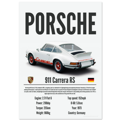 210 Porsche 911 Carrera Poster - Precision Collection