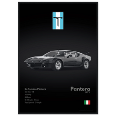 470 De Tomaso Pantera Poster - Monochrome Collection
