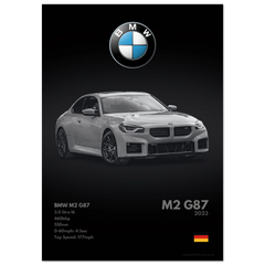 111 BMW M2 G87 Poster - Monochrome Collection