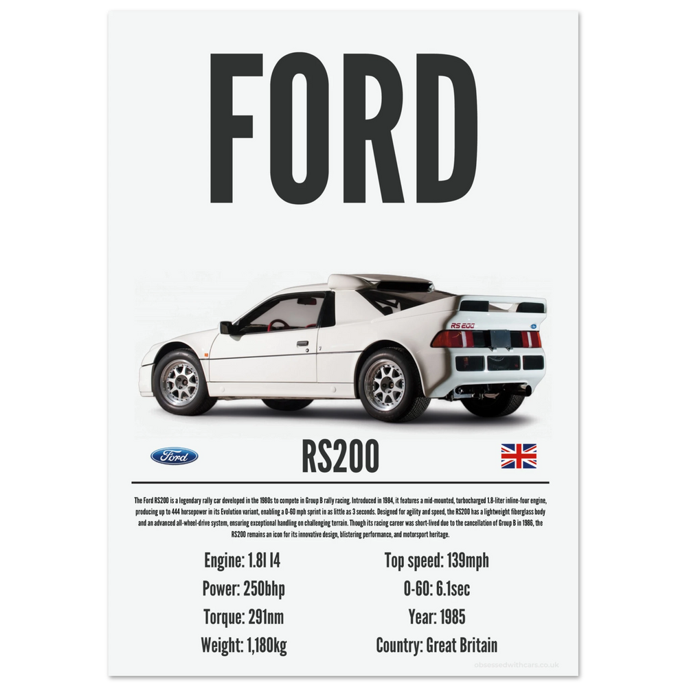 030 Ford RS200 Poster - Precision Collection